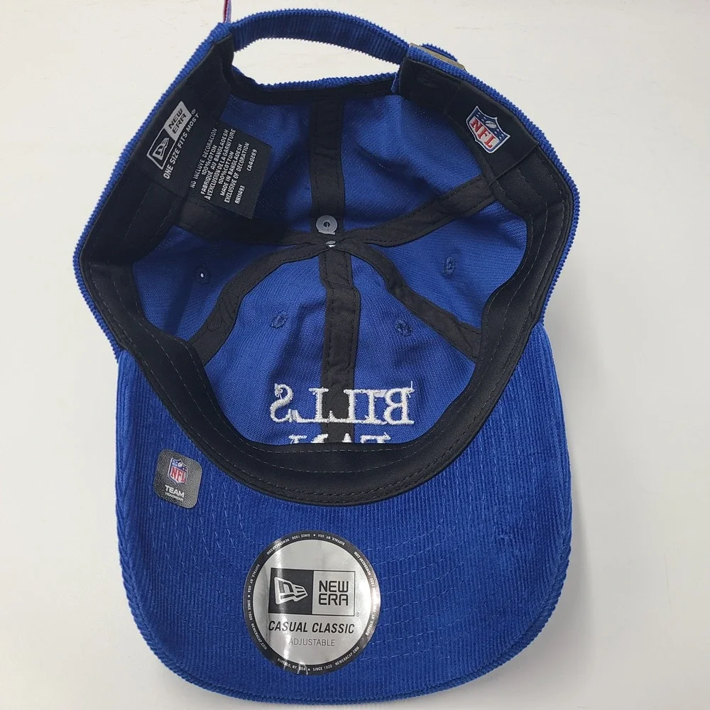 Women Buffalo Bills Hat Strapback New Era Blue White NFL Corduroy Casual Classic